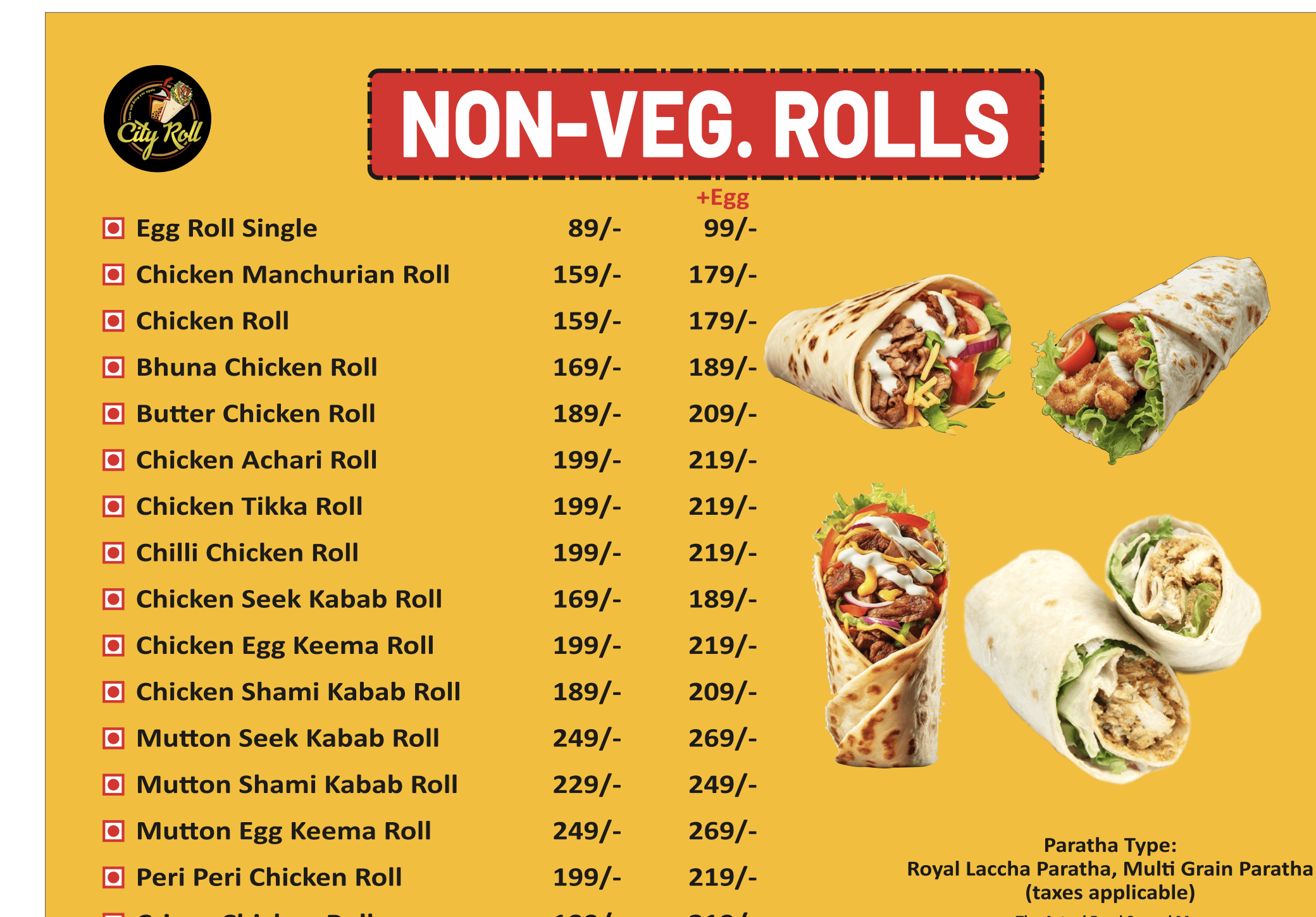 Non-veg rolls board