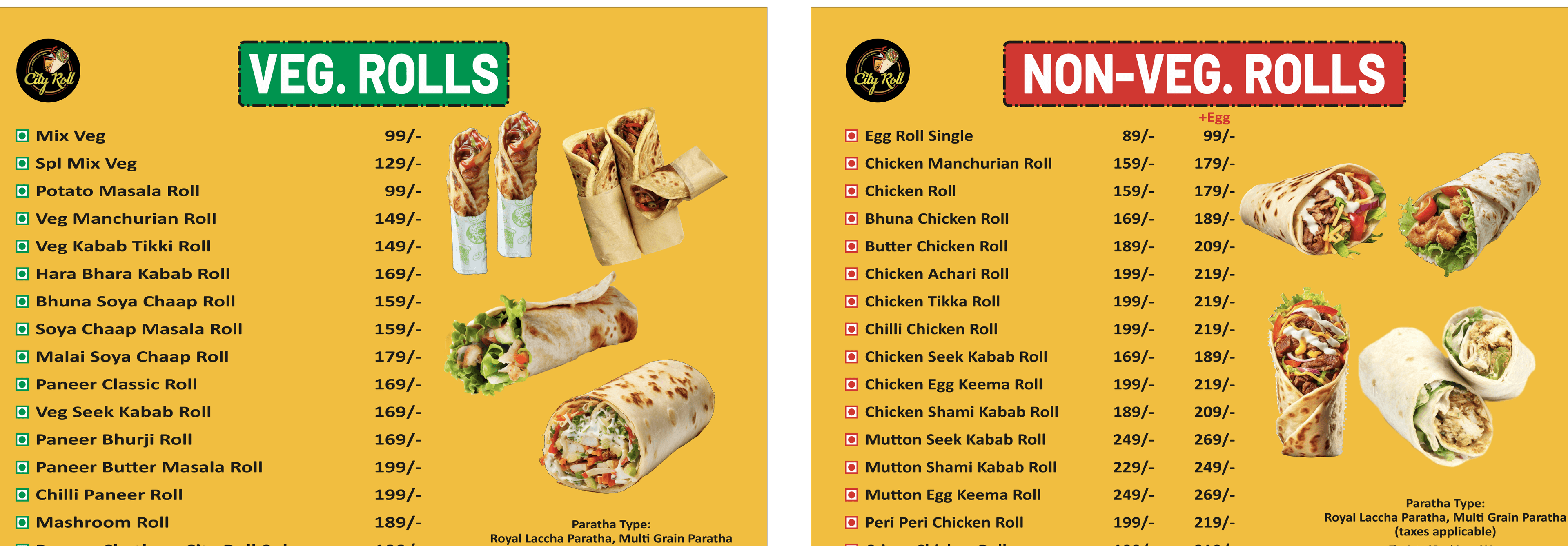 Signature Rolls menu board
