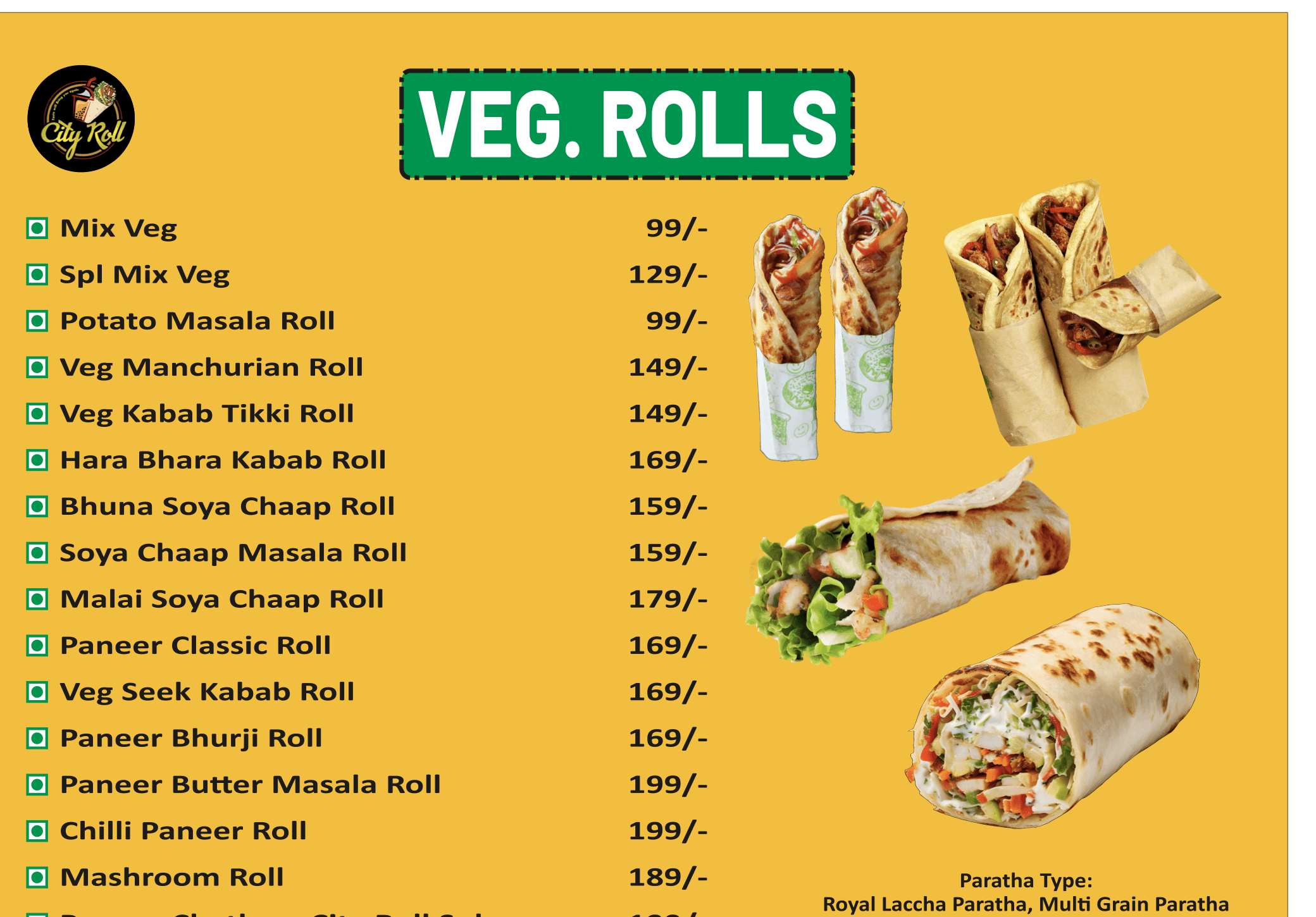 Veg rolls board